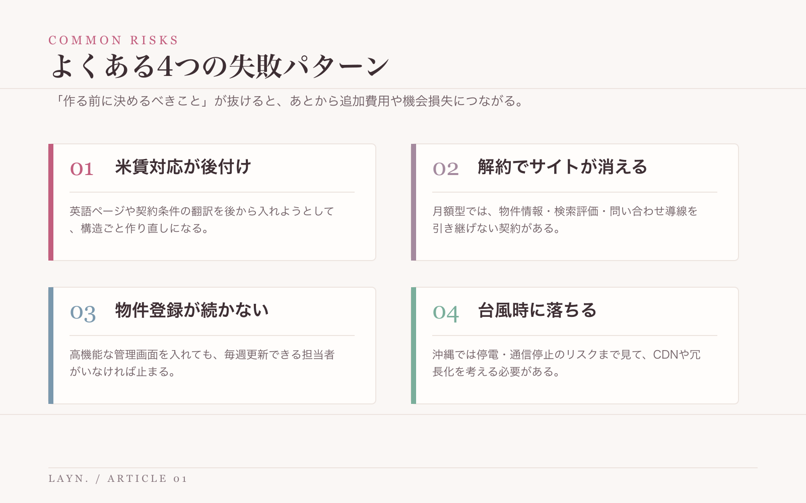 沖縄の不動産サイト制作でよくある4つの失敗パターン